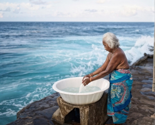 Lavage d'un paréo